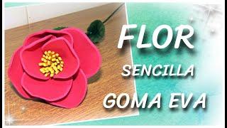 FLOR SENCILLA DE GOMA EVA | paso a paso