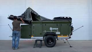 The opening and closing of the Invader Quattro Off-Road Camper Caravan