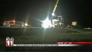 News   Chunk of West Fargo bridge missing