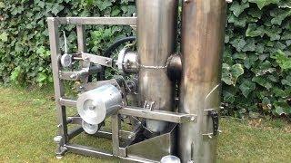 Stirling engine heissluftmotor / Home made hot air engine of stainless-steel