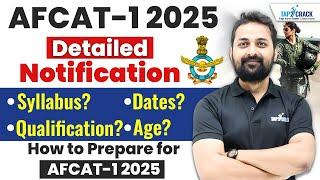 AFCAT 1 2025 Notification | AFCAT 1 2025 Age Limit, Syllabus, Exam Date | AFCAT 1 2025 Preparation