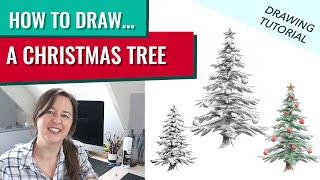 How To Draw A Realistic Christmas Tree