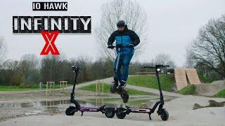  INFINITY X - Der neue IO HAWK E-Scooter:  Dual Motor  Federung Faltbar WECHSELAKKU 80km  uvm.