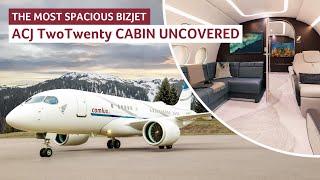 ACJ TwoTwenty cabin uncovered - the most spacious bizjet