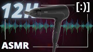 HAIRDRYER NOISE in Dark Mode | 12h ASMR 4k | how to sleep in 5 minutes 