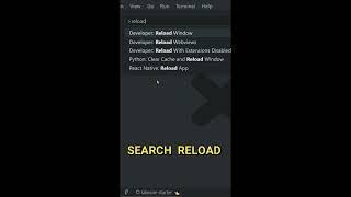 How to restart vscode without closing it for uninterrupted coding | Reload vscode #shorts
