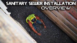 SANITARY SEWER INSTALLATION OVERVIEW // 25 Foot Trench Box - Overview of Sanitary Pipework