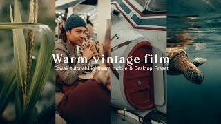 warm vintage film Lightroom Presets tutorial mobile ( free Presets ) #387