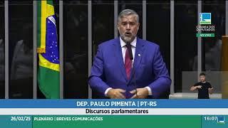  Paulo Pimenta fala na tribuna do Plenário da Câmara dos Deputados