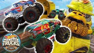 Can the Hot Wheels Monster Trucks Take Down Crushzilla?!  - Monster Truck Videos for Kids