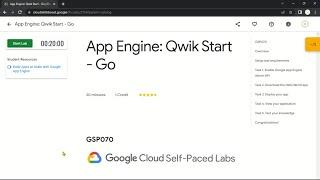 App Engine: Qwik Start - Go | GSP070 | Solution