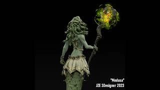 Medusa, showcasing her magic staff (WIP, not animated yet) #shorts