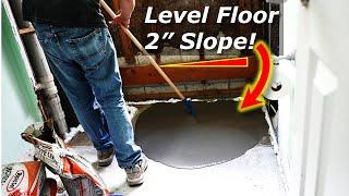 How To Self Level Your Floor DIY, Fix 2" Slope