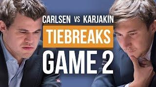 Carlsen vs Karjakin: World Championship Tiebreak Game 2