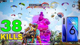 Realme 6 bgmi new update gameplay  realme 6 pubg test 2024  38 kills solo vs squad | Lebon gaming