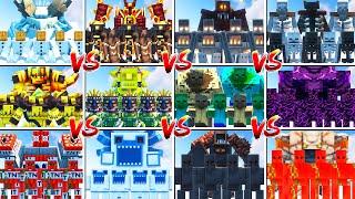 ALL BOSSES ARMY TOURNAMENT in Minecraft Mob Battle! ( FROSTMAW, MUTANTS, FERROUS, WITHER STORM )