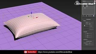 Pillow Design with Cloth Modifier | 3Ds Max Tutorial in Hindi | Allrounder Bhai