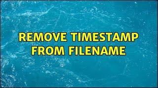 Remove timestamp from filename