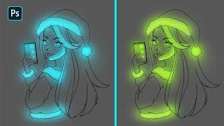 How to Draw Glowing Sketches in Photoshop | Glow Effect Tutorial