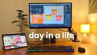 Full Day in a Life of a Graphic Designer  - First Person View - Working from Home