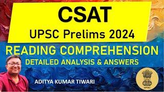 UPSC CSAT 2024 Reading Comprehension Solution | UPSC Prelims 2024 Questions Analysis with Answer Key