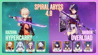 C6 Kazuha Hypercarry & C2 Raiden Overload | Spiral Abyss 4.8 | Genshin Impact