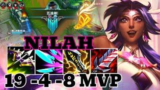 PENTA KILL  WILD RIFT NILAH ADC GAMEPLAY | 19 -4 - 6 MVP | NILAH BUILD RUNES