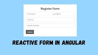 reactive form validation in angular | Angular tutorial