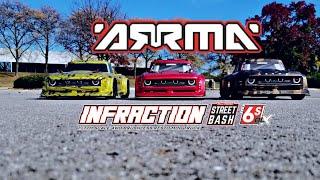 Arrma Infraction V2 vs V1 drag race street bash