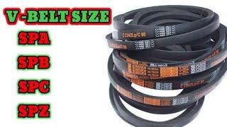 V-BELT SIZE SPA SPB SPC SPZ