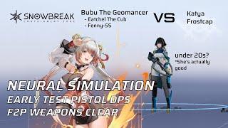 Testing Bubu Geomancer vs Katya Frostcap in Neural Sim | F2P Weapons Clear | Snowbreak CZ (Mobile)