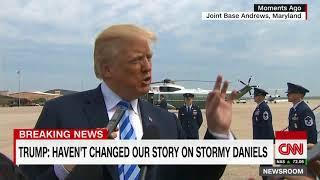 Trump gets testy with reporter over question about Stormy Daniels