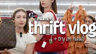 thrift with me in MIAMI  + try on haul | thrift vlog #29