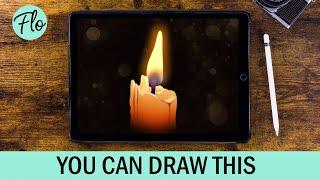 You Can Draw This CANDLE in PROCREATE | Procreate easy drawing tutorial