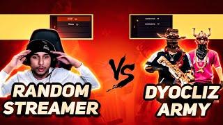 Random Streamer Vs Dyocliz Army | Destroying Chapri Streamers | Abuse us on live | Free Fire