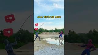 *SPIDER-MAN CATCHING A BIG FISH! (Must watch) #shorts SuperheroTV