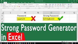 Super Strong Password Generator In excel using easy formulas