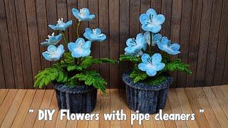 AMAZING craft made from pipe cleaners | DIY mini flower pot with Fuzzy wire