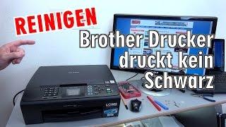 Brother Tintenstrahldrucker reinigen - Druckkopf druckt kein Schwarz - [4K Video]