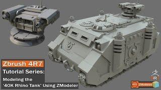 Zbrush 4r7 - Zmodeler Tutorial Series '40K Rhino Tank' Part 7