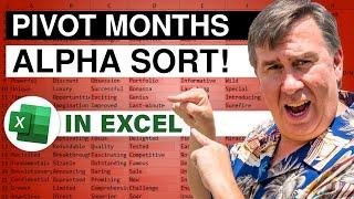 Excel - Addressing The Problem Of Pivot Table's Months Or Weekdays Being Alphabetical - Episode 2482