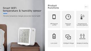 RSH Tuya WiFi Smart Humidity and Temperature Sensor with LCD Screen, Mini Hygrometer Thermometer