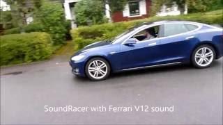 Tesla Model S with SoundRacer Ferrari V12 sound