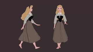 Sleeping Beauty animation walk cycle