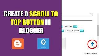 How to add back to top button on blogger | how to add back to top button in blogger