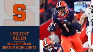 LeQuint Allen 2024 Regular Season Highlights | Syracuse Running Back