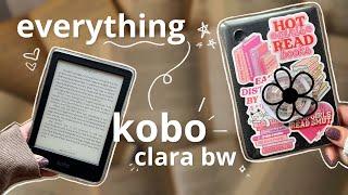 ultimate beginner's guide to kobo clara bw!  (accessories, stickers and kobo tour!)