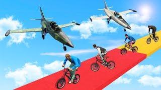 БЕГУНЫ НА BMX ПРОТИВ САМОЛЕТОВ НА БЕЗУМНОЙ ТРОПЕ СМЕРТИ! (GTA 5 Смешные моменты)