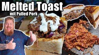 Melted Pulled Pork Toast - American Style - so einfach gemacht! BBQ Grillen für jedermann