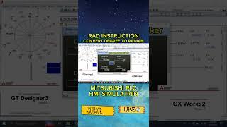 RAD instruction Mitsubishi PLC Connected With HMI Simulation #shorts #plc #radians #automationliker